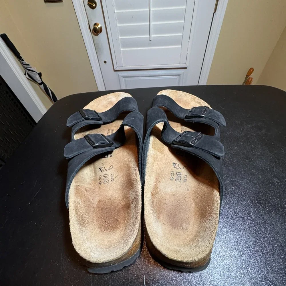 Birkenstock EUR 45 10.5  black nubuck sandal slipper unisex